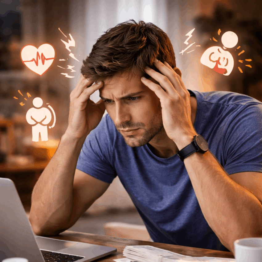 How do psychological factors like stress affect erectile health?