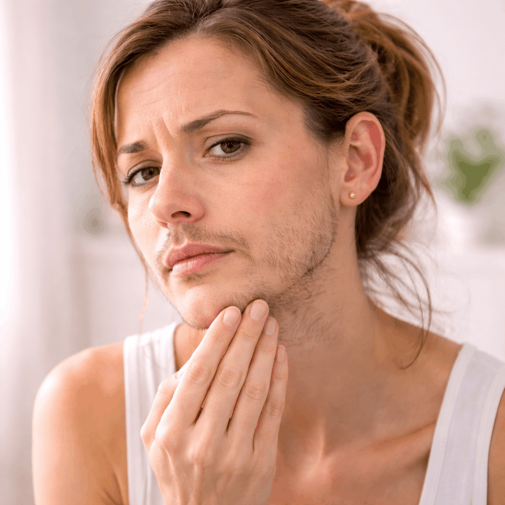 De haargroei op het gezicht bij vrouwen kan worden beïnvloed door hormonale veranderingen.