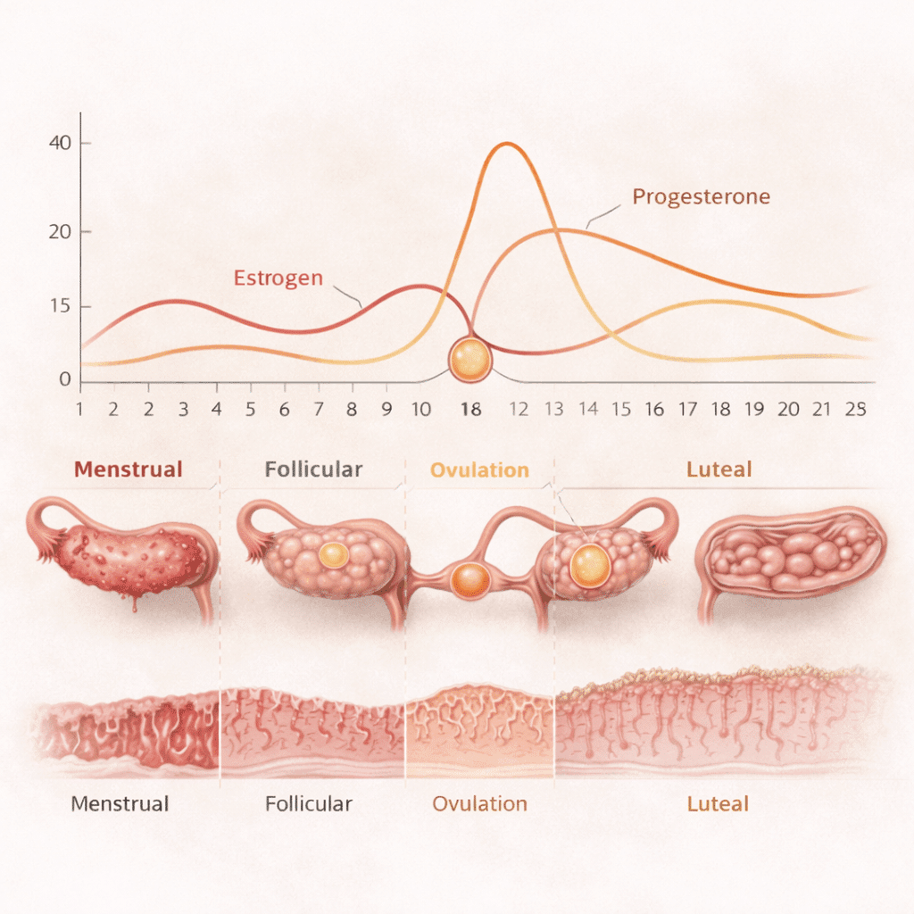 Wann findet der Eisprung normalerweise in einem regelmäßigen Menstruationszyklus statt?