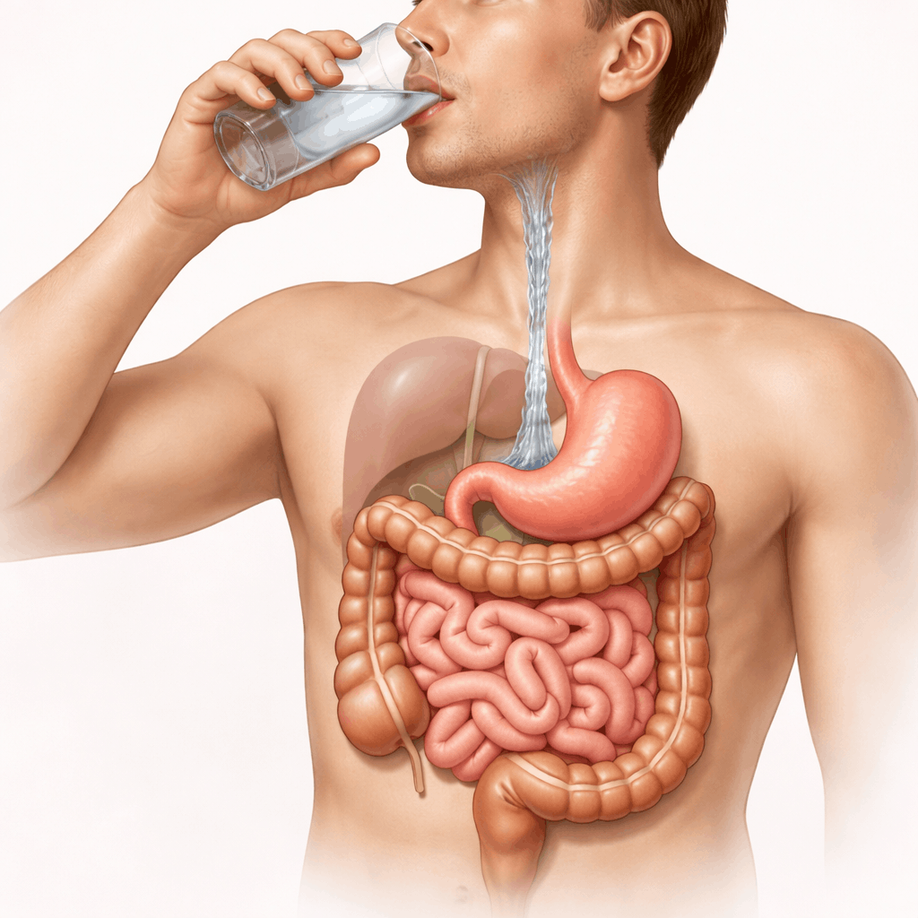 Genügend Wasser zu trinken hilft, den Stuhl zu erweichen und erleichtert den Stuhlgang.