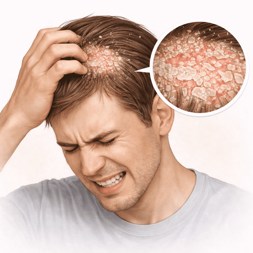 All dandruff is caused by having a dry scalp.