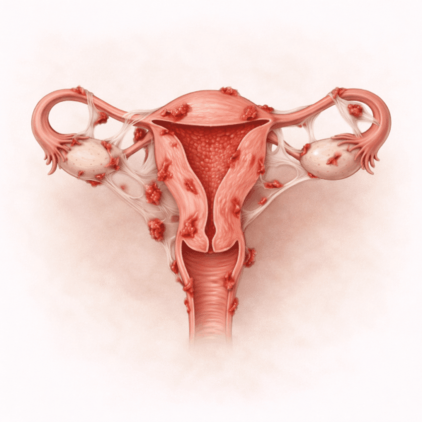 Endometriosis pain may continue outside of the menstrual period.