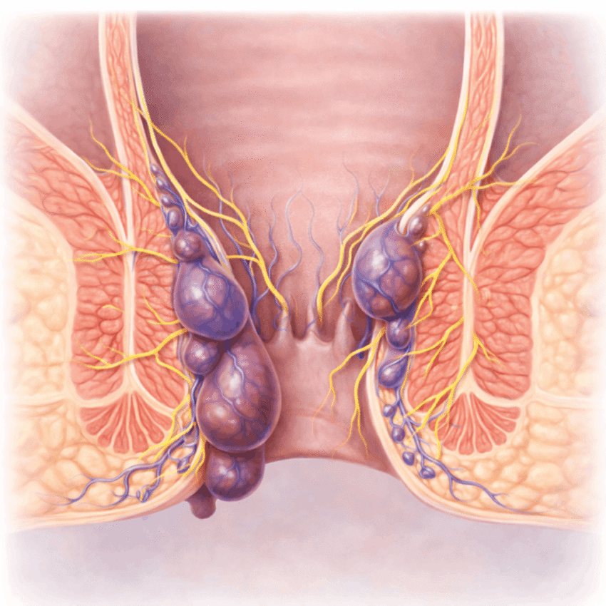 Internal haemorrhoids usually cause pain because they are close to nerve endings.