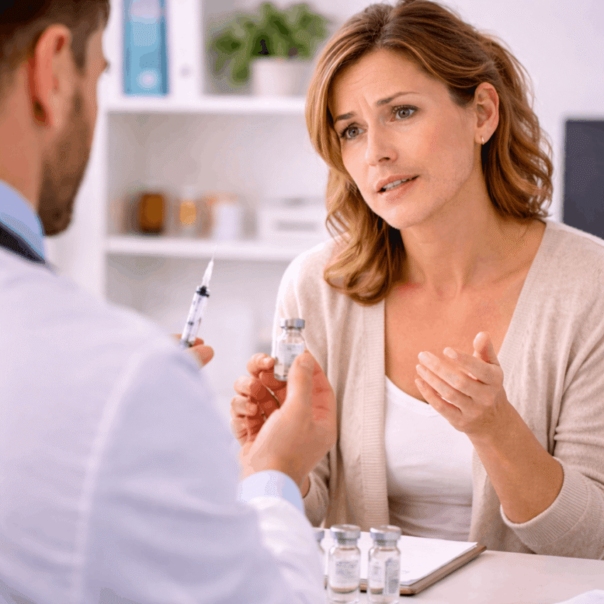 Hormone Replacement Therapy may include estrogen alone or a combination of estrogen and progesterone.