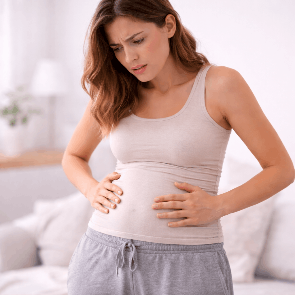 Opgeblazen gevoel tijdens je menstruatie kan veroorzaakt worden door hormonale veranderingen die de vochtbalans beïnvloeden.