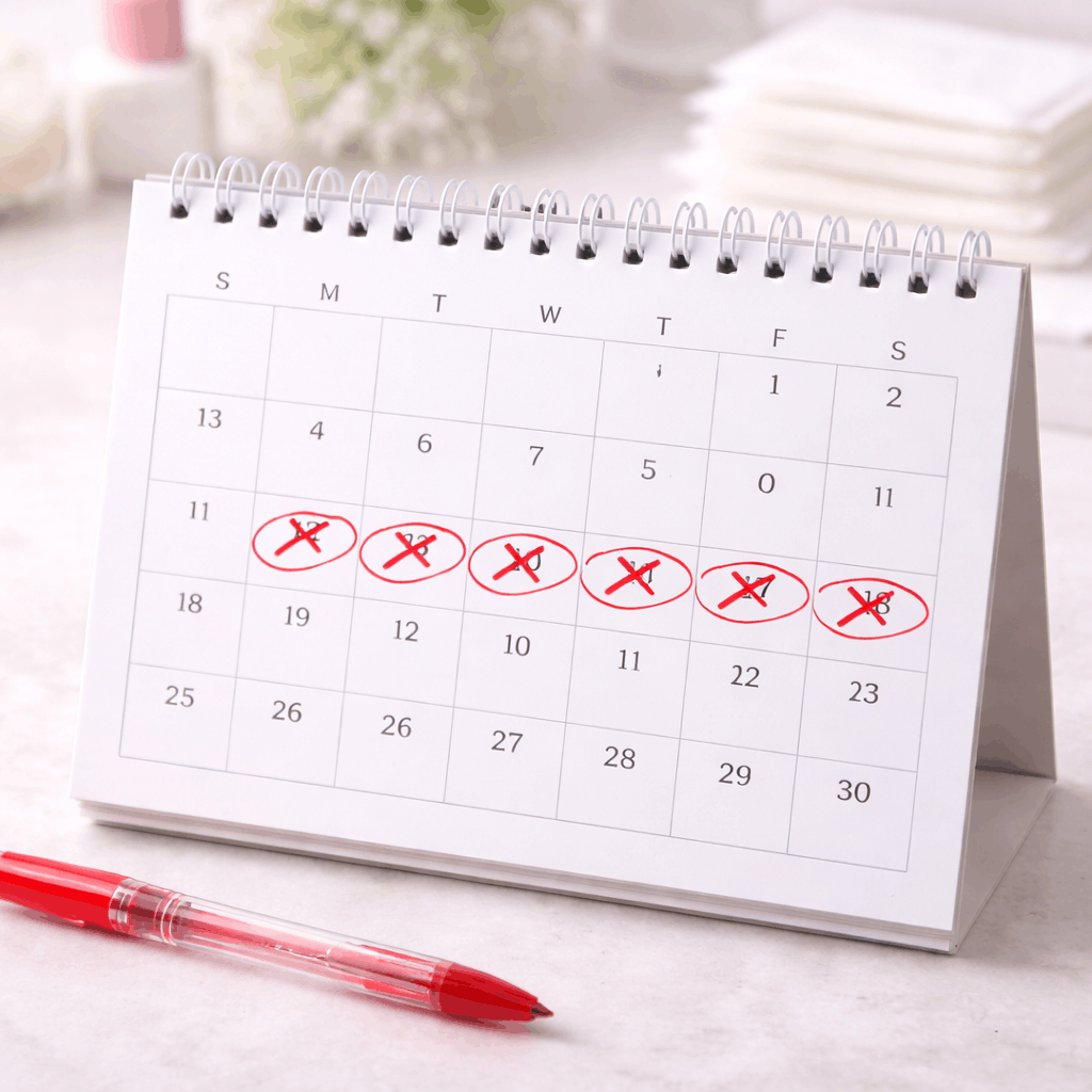 Medicatie die wordt gebruikt om de menstruatie te vertragen, werkt het beste wanneer deze vóór de verwachte periode wordt gestart.