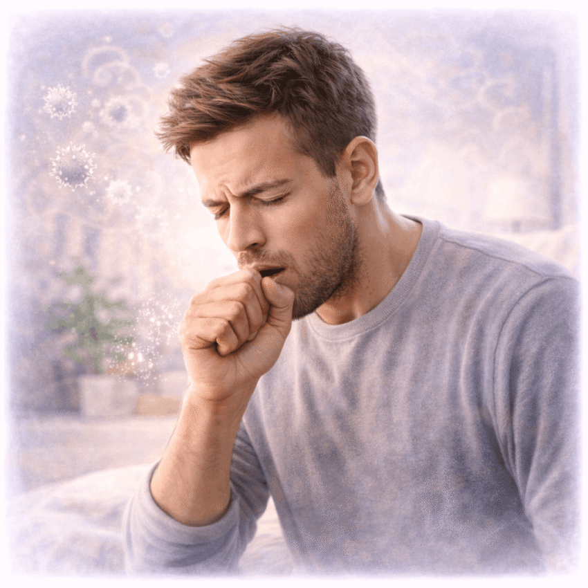 Which description best fits a dry cough?