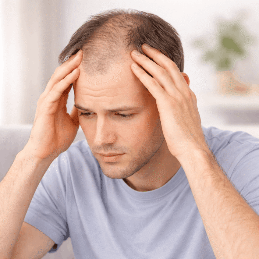 Stress can worsen hair loss by pushing hair follicles into a resting phase called telogen effluvium.
