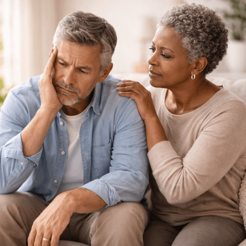 Which situation is more likely to indicate premature ejaculation rather than low libido?