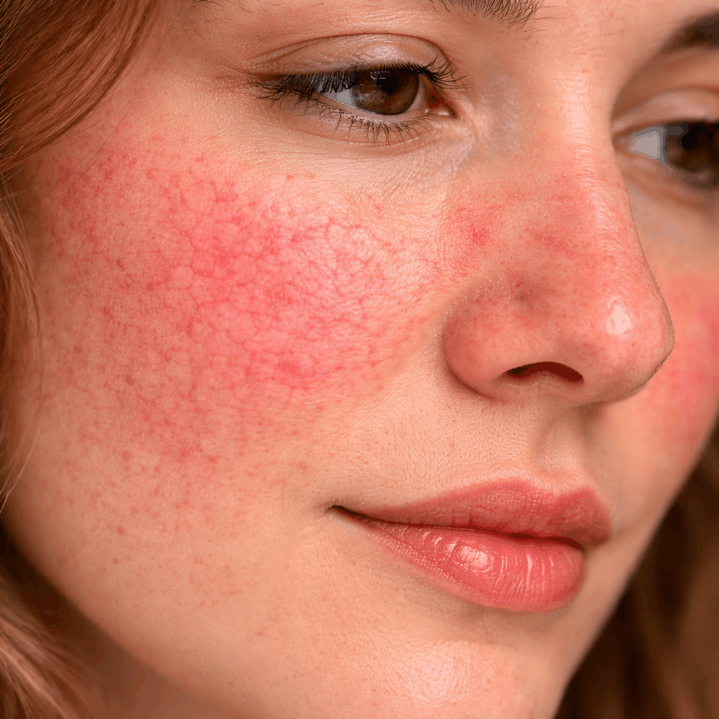 Welk ingrediënt wordt vaak aanbevolen om de huid die gevoelig is voor rosacea te kalmeren?