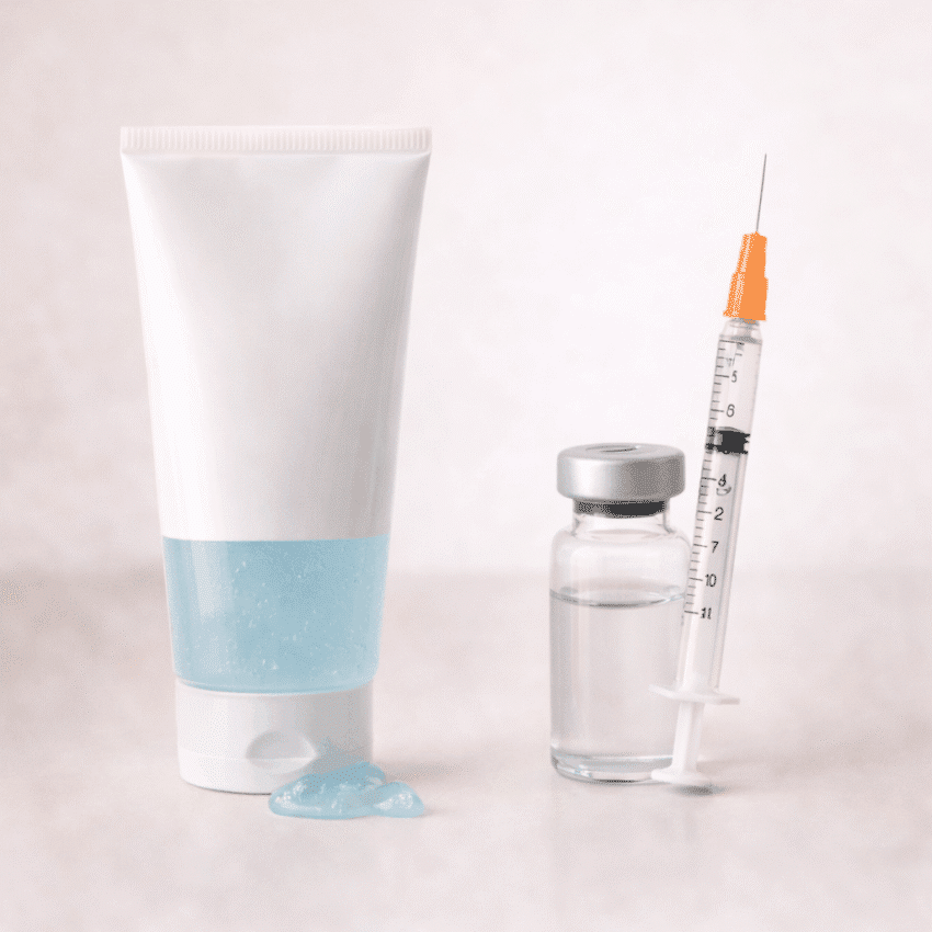 What is one key difference between injectable and gel testosterone?