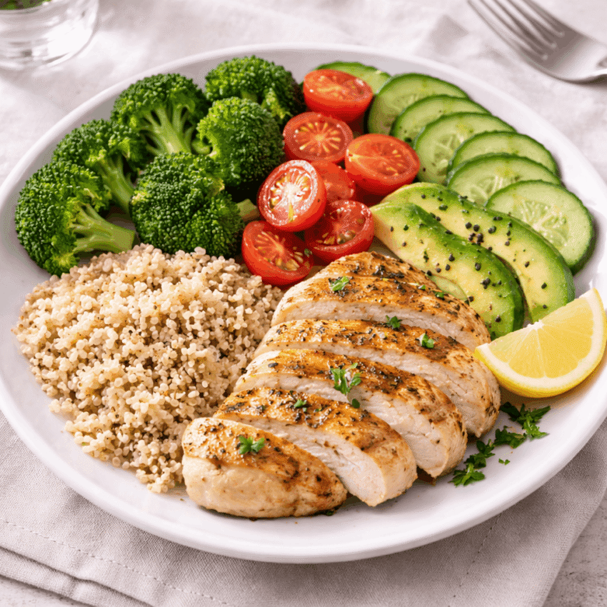 Which image best shows a diet choice that supports GLP-1 weight loss medications?