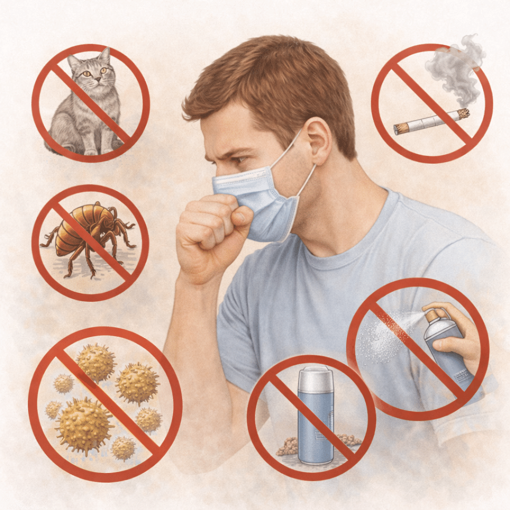 Triggervermijding is een belangrijk onderdeel van astmacontrole, zelfs wanneer de symptomen mild zijn.