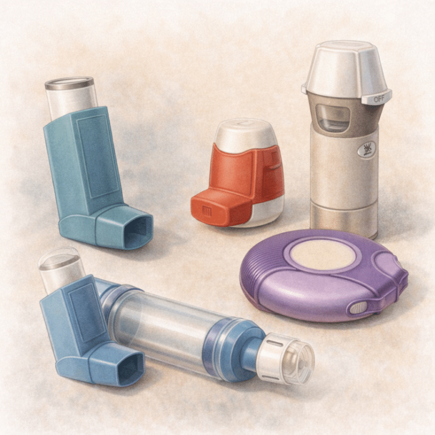 Which inhaler type usually requires a slow, coordinated breath?