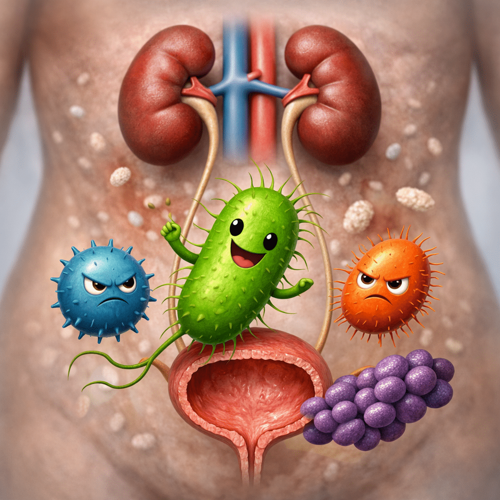 De meeste urineweginfecties worden veroorzaakt door bacteriën.