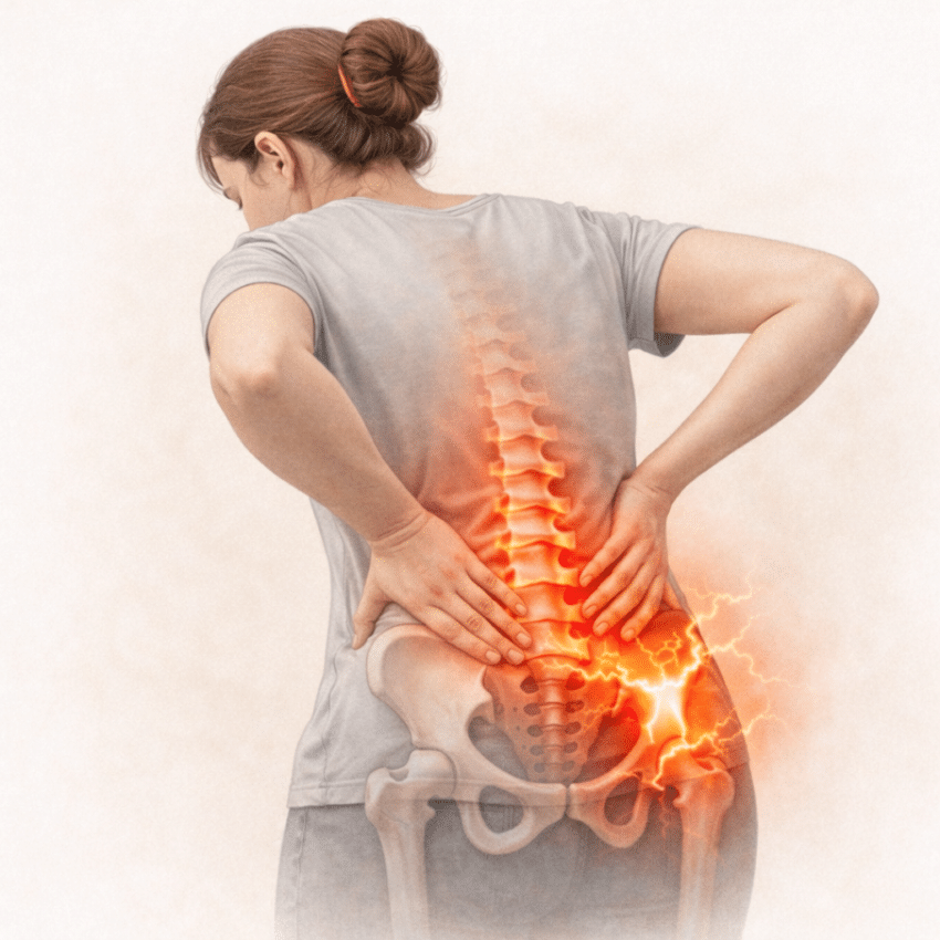 Which of the following is a common cause of back muscle and joint pain?