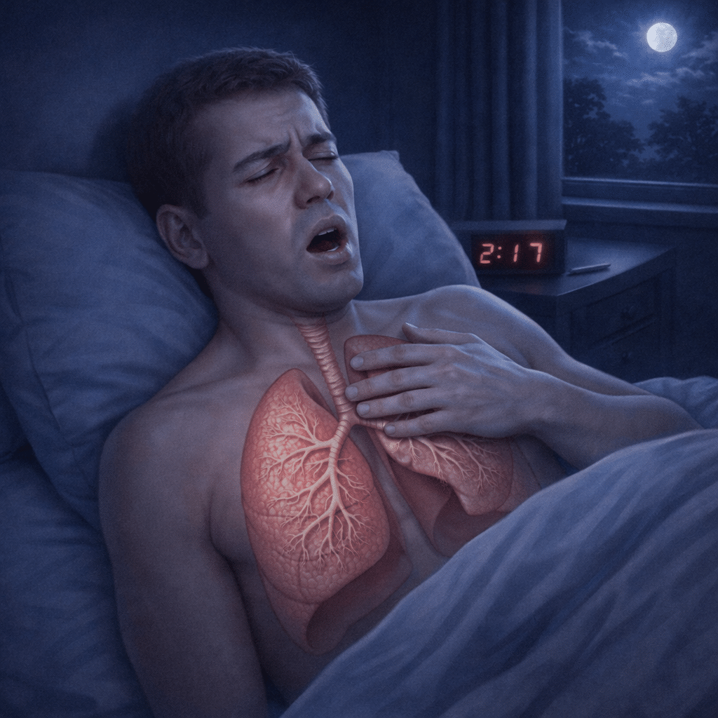 Asthmasymptome können nachts oder bei körperlicher Aktivität schlimmer werden.