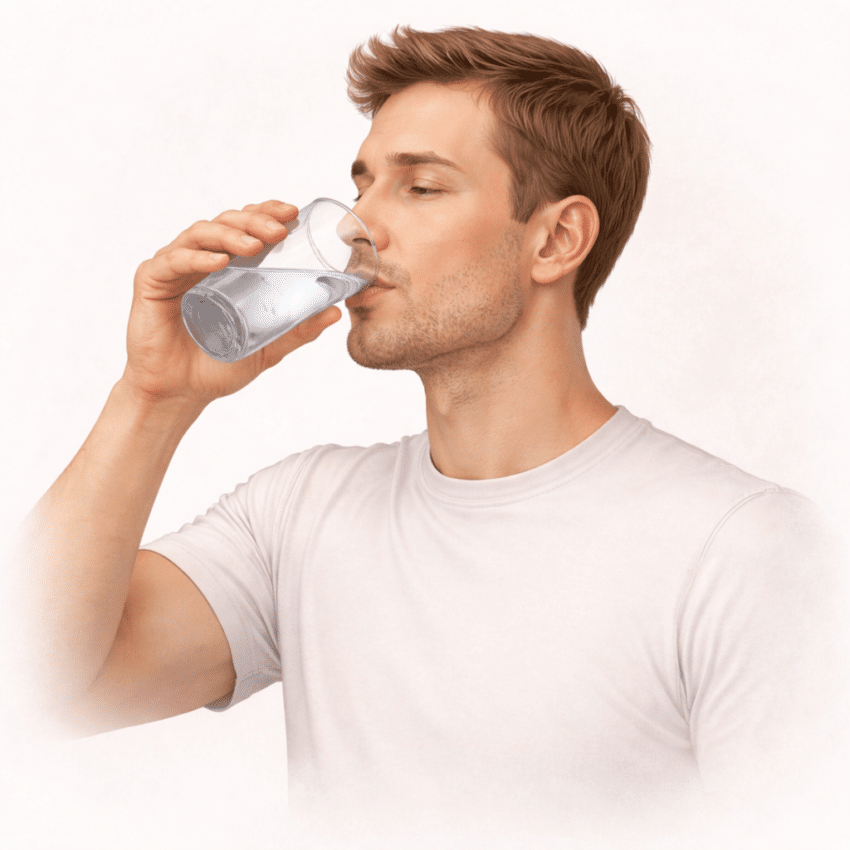 Drinking plenty of water can help flush bacteria from the urinary tract during a bladder infection.