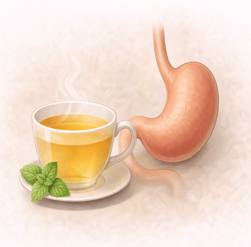 Which home remedy may help reduce bloating and abdominal cramps?