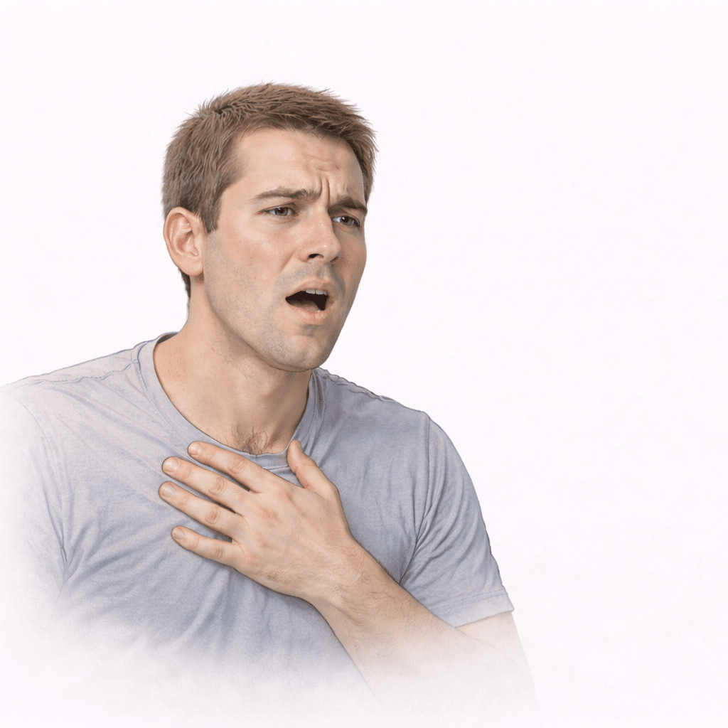 Schwierigkeiten, vollständige Sätze zu sprechen, können ein Zeichen für schlecht kontrolliertes Asthma sein.