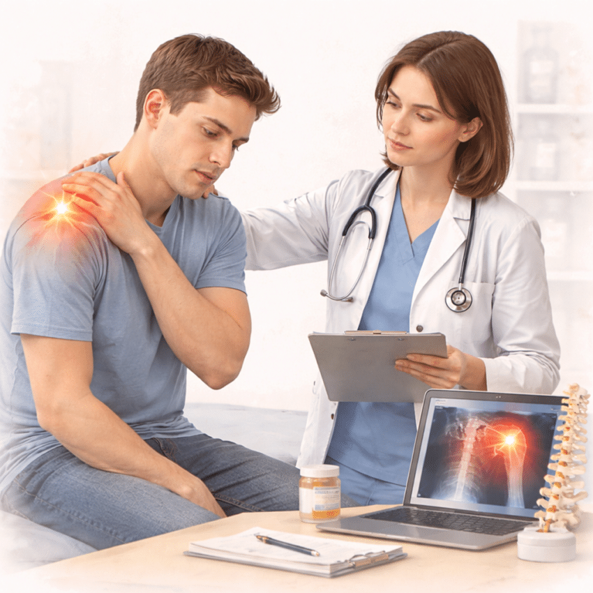 Which situation suggests that medical evaluation may be needed for back muscle and joint pain?