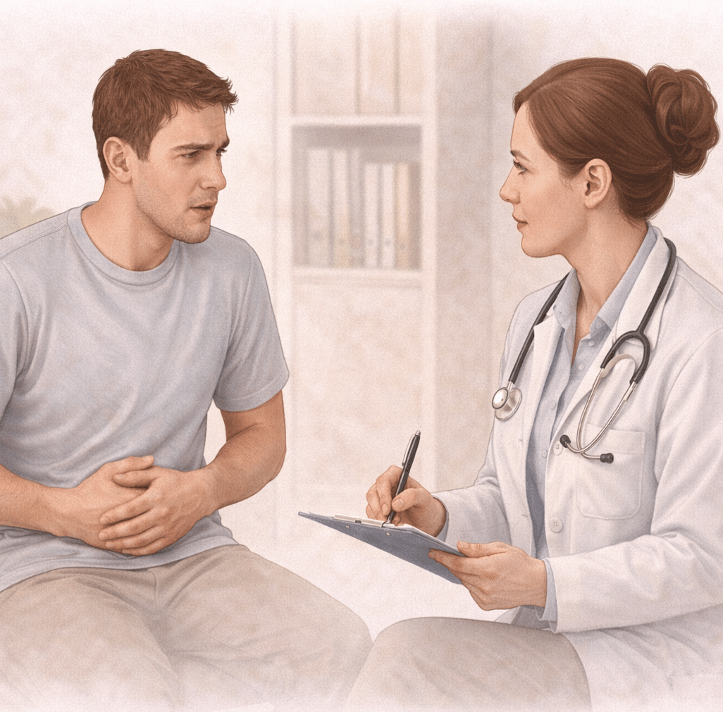 Buikpijn met koorts, aanhoudend braken of bloed in de ontlasting moet medisch geëvalueerd worden.